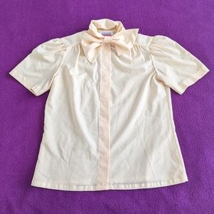 Adorable Yellow Bow Blouse